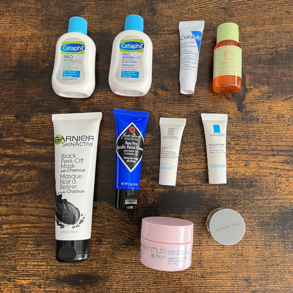 10 Pc Lot HIGH END & DRUG STORE Makeup Skincare travel size
